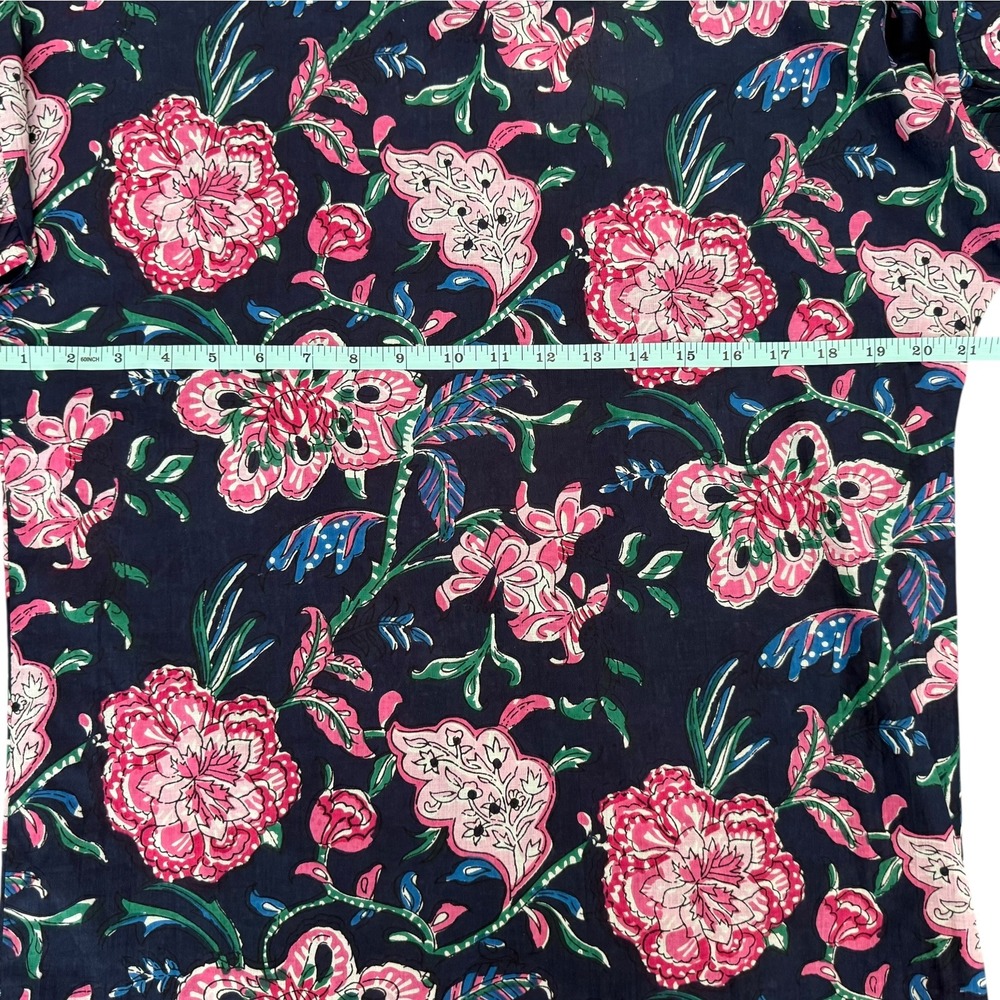 Fitzroy & Willa NWT‎ Floral Print Soleil Dress Navy Balloon Sleeve Cotton Size S - Picture 11 of 12